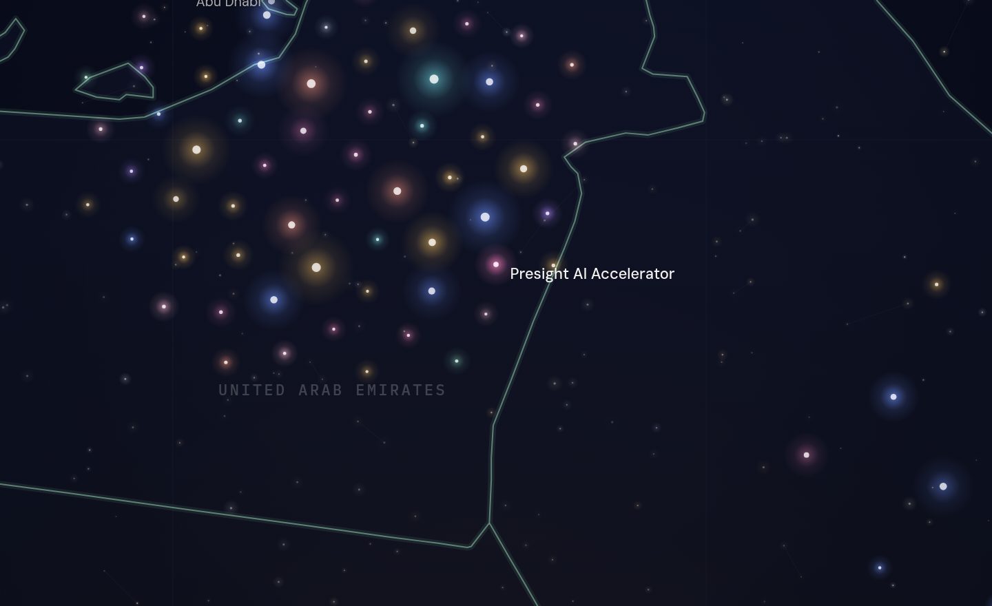 The GCC funding map around Presight AI Accelerator, UAE