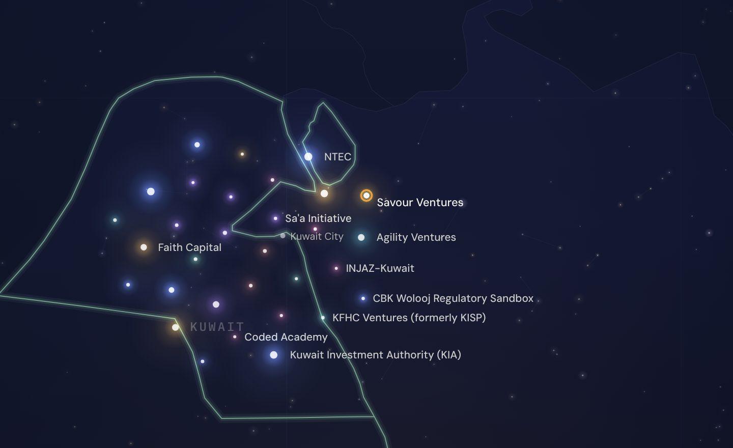 The GCC funding map around Savour Ventures, Kuwait